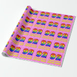 [ Thumbnail: 92nd Birthday: Pink Stripes & Hearts, Rainbow # 92 Wrapping Paper ]
