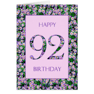92nd Birthday Purple Daisies Cards