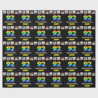 92nd Birthday: Rainbow “92“; Custom Photos & Name