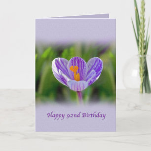92nd Birthday, Religious, Crocus Flower Card