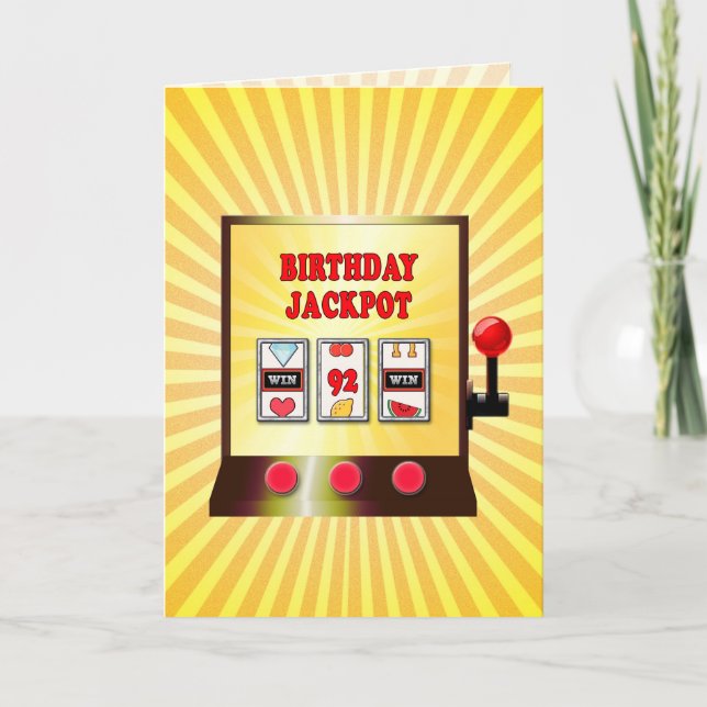 92nd birthday slot machine card (Front)