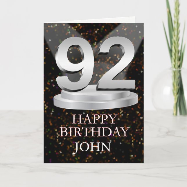 92nd Birthday Spotlights Add A Name Card (Front)