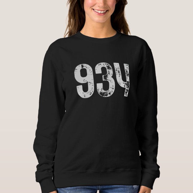 934 Area Code Brentwood NY Mobile Telephone Area C Sweatshirt (Front)