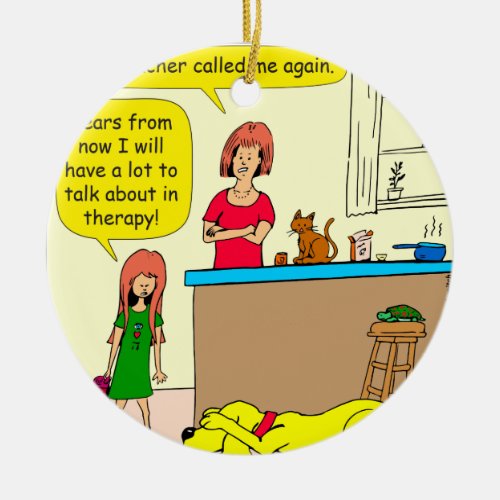 937 lots to talk about in therapy cartoon ceramic ornament