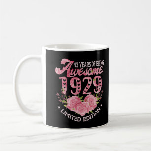 93 Year Old Pink Vintage 1929 bday gift 93th Birth Coffee Mug