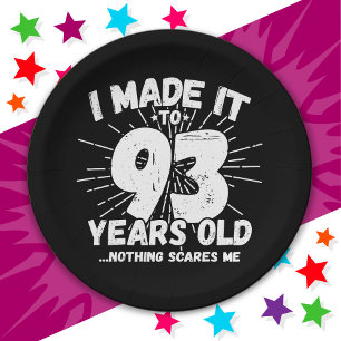 93 Year Old Sarcastic Meme Funny 93rd Birthday Paper Plates