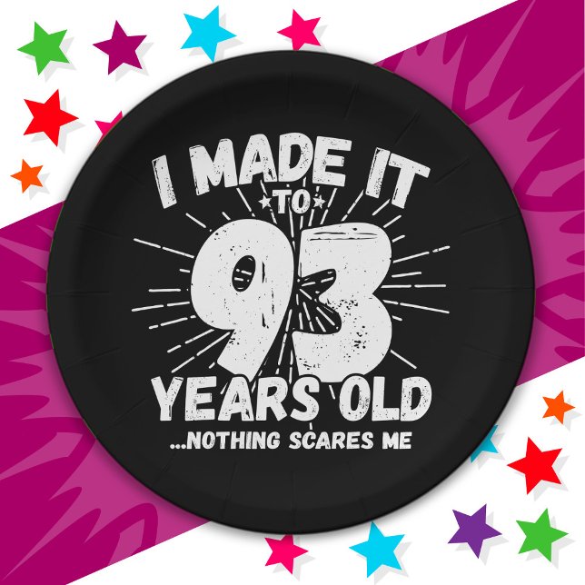 93 Year Old Sarcastic Meme Funny 93rd Birthday Paper Plates (Creator Uploaded)