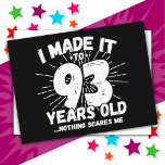 93 Year Old Sarcastic Meme Funny 93rd Birthday Postcard<br><div class="desc">This funny 93rd birthday design makes a great sarcastic humor joke or novelty gag gift for a 93 year old birthday theme or surprise 93rd birthday party! Features 'I Made it to 93 Years Old... Nothing Scares Me' funny 93rd birthday meme that will get lots of laughs from family, friends,...</div>