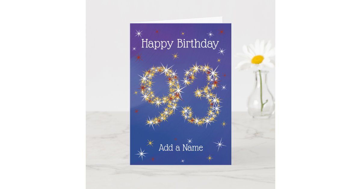 93rd Birthday - 93 in Stars - Blue - Age 93 Card | Zazzle