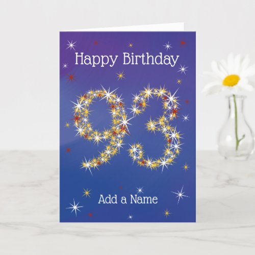 93rd Birthday _ 93 in Stars _ Blue _ Age 93 Card