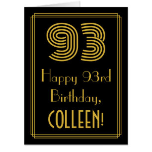 93rd Birthday: Art Deco Inspired Look “93” + Name Card