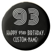 93rd Birthday - Art Deco Inspired Look "93", Name Chocolate Covered Oreo (Front)