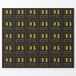 [ Thumbnail: 93rd Birthday ~ Art Deco Inspired Look "93", Name Wrapping Paper ]