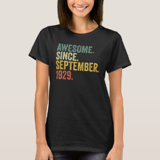 93rd Birthday Awesome Since September 1929 93 Year T-Shirt