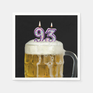 93rd Birthday Beer on black Napkins