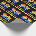[ Thumbnail: 93rd Birthday: Bold, Fun, Simple, Rainbow 93 Wrapping Paper ]