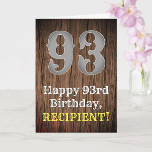 93rd Birthday: Country Western Inspired Look, Name Card