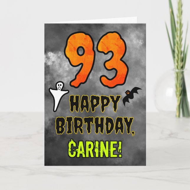 93rd Birthday: Eerie Halloween Theme + Custom Name Card (Front)