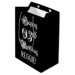 [ Thumbnail: 93rd Birthday: Fancy, Elegant Script + Custom Name Gift Bag ]
