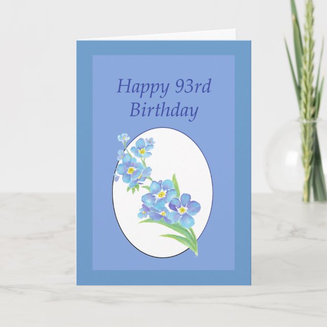 93rd  Birthday Forget Me Not Old Age Memory Humor Card (Front)