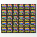 [ Thumbnail: 93rd Birthday: Fun Fireworks, Rainbow Look # “93” Wrapping Paper ]