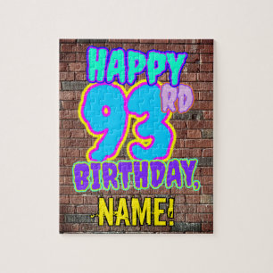 93rd Birthday ~ Fun, Urban Graffiti Inspired Look Jigsaw Puzzle