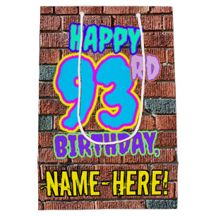93rd Birthday: Fun, Urban Graffiti Inspired Look Medium Gift Bag