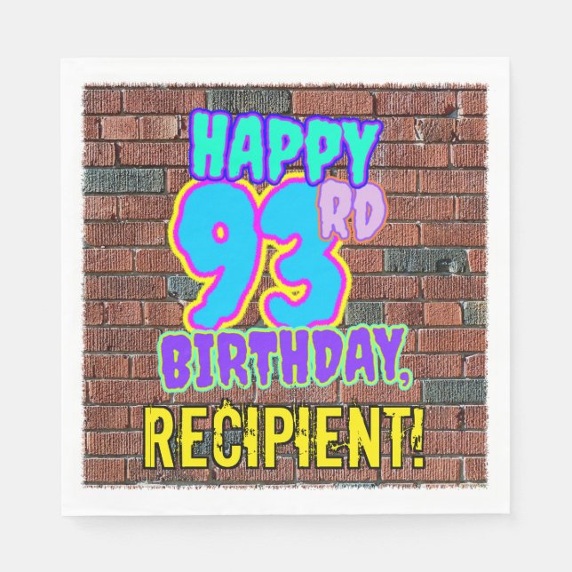 93rd Birthday ~ Fun, Urban Graffiti Inspired Look Napkins (Front)