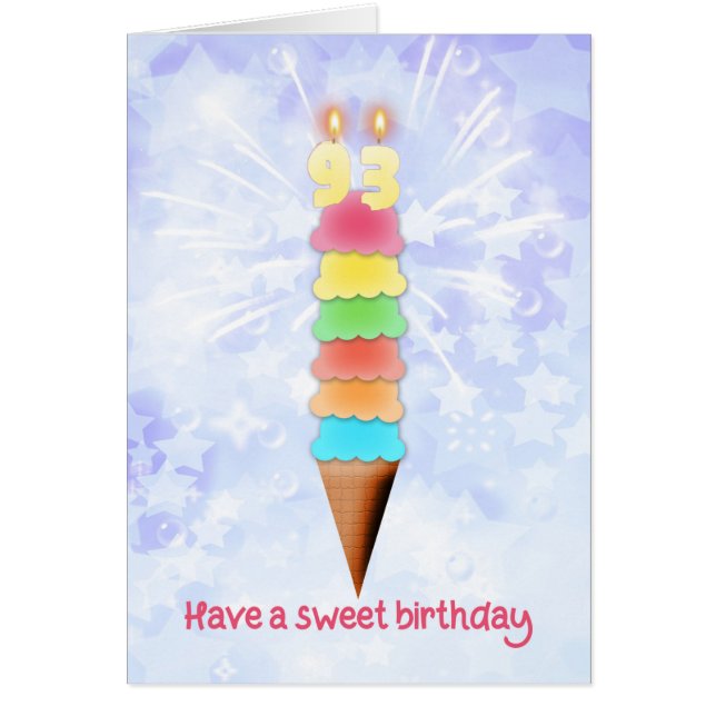 93rd Birthday Giant Ice Cream Cards (Front)