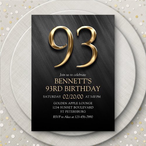 93rd Birthday Invitation