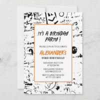93rd birthday invitations Men Graffiti Paint