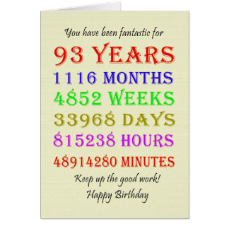 93rd Birthday Milestones Cards