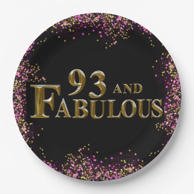 93rd Birthday  Paper Plates (Front)
