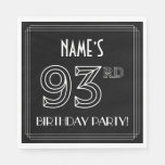 [ Thumbnail: 93rd Birthday Party: Art Deco Style + Custom Name Napkins ]