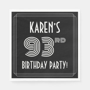 93rd Birthday Party: Art Deco Style + Custom Name Napkins