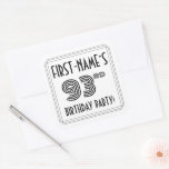 [ Thumbnail: 93rd Birthday Party: Art Deco Style + Custom Name Sticker ]
