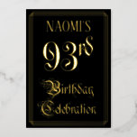 [ Thumbnail: 93rd Birthday Party — Fancy Script & Custom Name Invitation ]