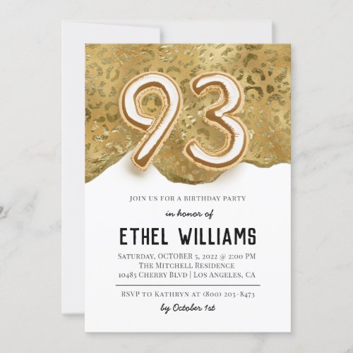 93rd Birthday Party Invitation