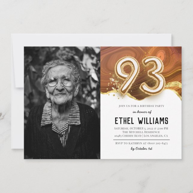 93rd Birthday Party Invitation (Front)