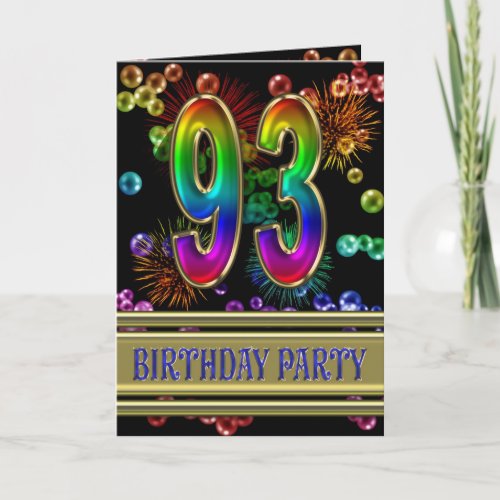 93rd Birthday party Invitation