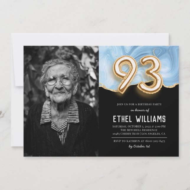 93rd Birthday Party Invitation (Front)