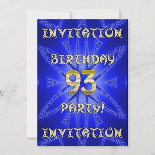 93rd Birthday party invitation