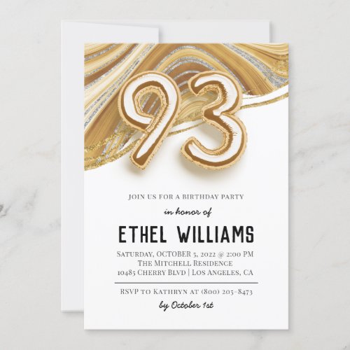 93rd Birthday Party Invitation