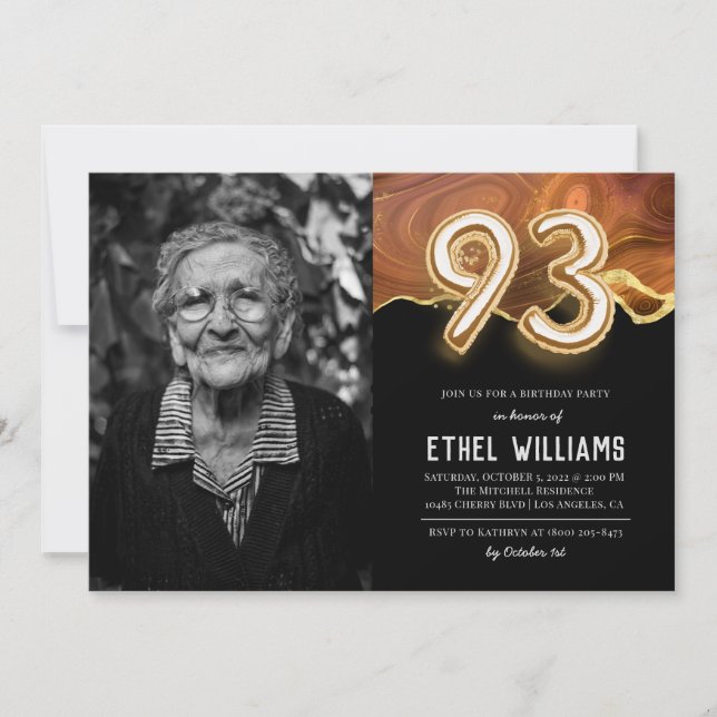 93rd Birthday Party Invitation (Front)