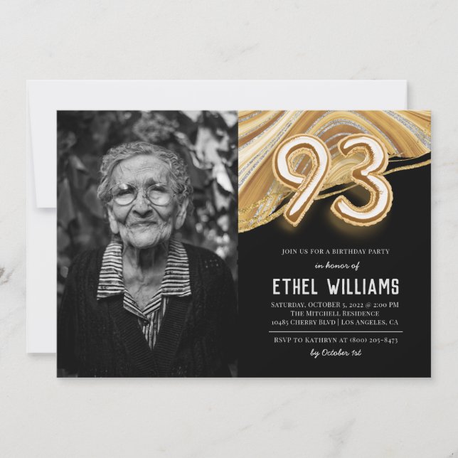 93rd Birthday Party Invitation (Front)
