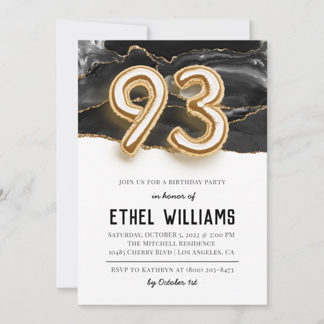93rd Birthday Party Invitation (Front)
