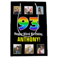 93rd Birthday: Rainbow “93“, Custom Photos & Name