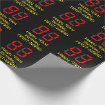 [ Thumbnail: 93rd Birthday: Red Digital Clock Style "93" + Name Wrapping Paper ]