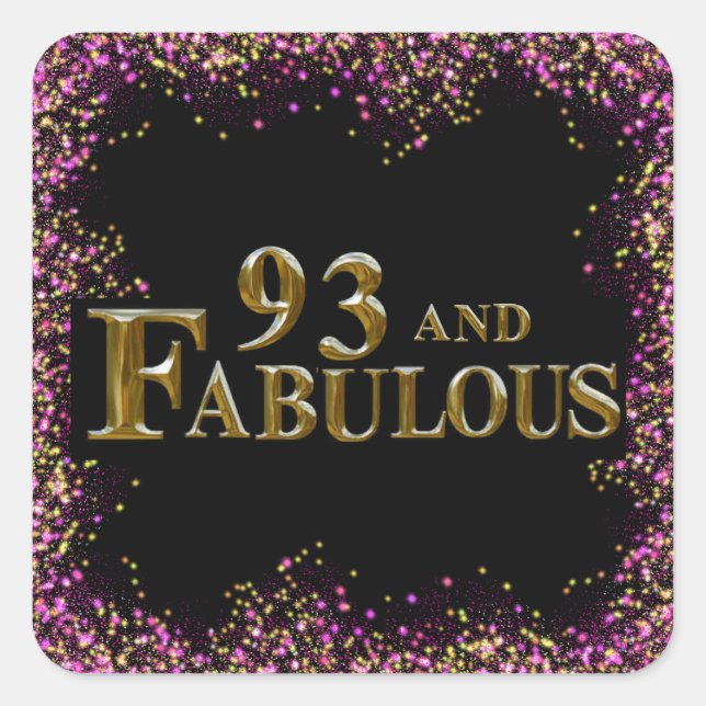 93rd Birthday  Square Sticker (Front)