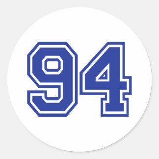 94 - number classic round sticker